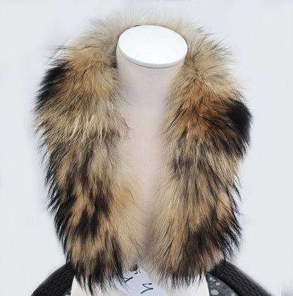 Natural Brown Finnish raccoon fur hood trim cut from genuine Finnish raccoon pelt – size XL – view 6