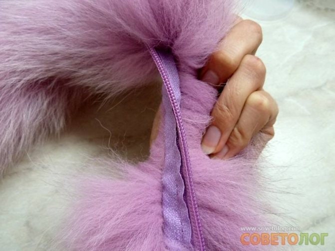 Gray (Graffit) real fox fur hood trim made from fox tail fur – Single – view 9