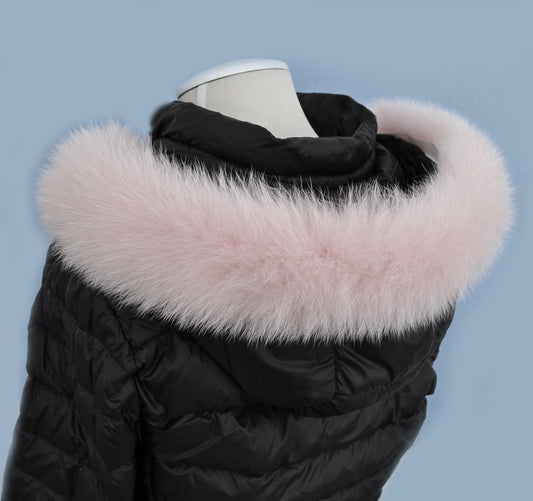 BY ORDER, not Tail, High Quality Real Pink Fox Fur Trim Hood, Fur collar trim, Fox Fur Collar, Fur Scarf, Fur Ruff, Fox Fur Hood, Fox