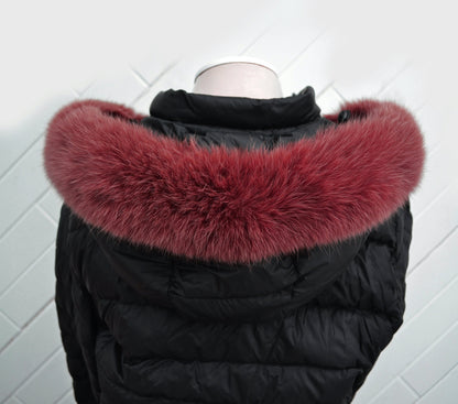 Red Fur Trim for Coat – genuine Arctic fox pelt – image 2