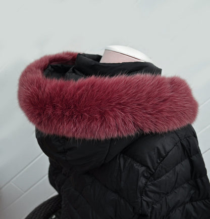 Red Fur Trim for Coat – genuine Arctic fox pelt – image 4