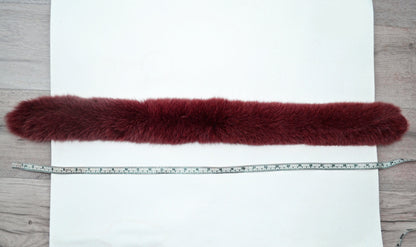 Red Fur Trim for Coat – genuine Arctic fox pelt – image 6