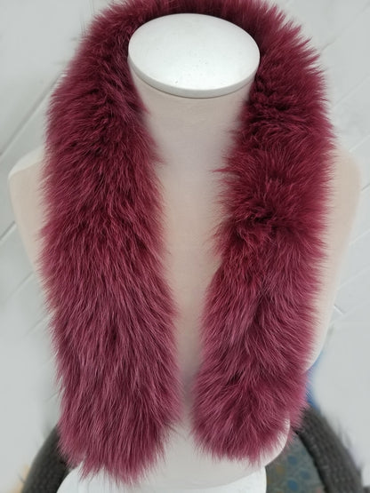 Red Fur Trim for Coat – genuine Arctic fox pelt – image 7