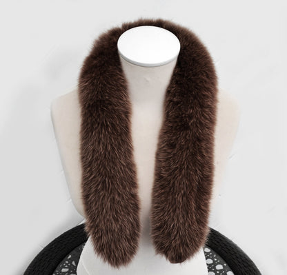 Brown Fox Fur Hood – genuine Arctic fox pelt – image 5