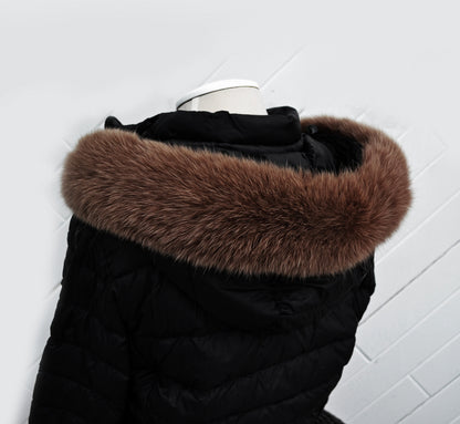 Brown Fox Fur Hood – genuine Arctic fox pelt – image 2