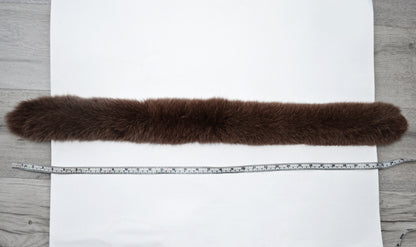 Brown Fox Fur Hood – genuine Arctic fox pelt – image 7