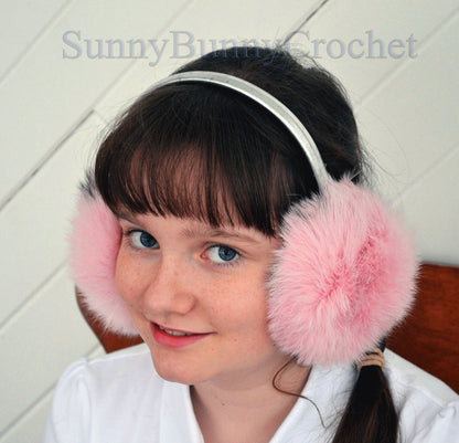 Real Fur Earmuffs, Rabbit Fur Ear Warmer, Pink Earmuffs, Large Ear Muffs, Fluffy Ear Muffs, Earmuffs Women, Rabbit Fur, Ear Warmers, Green