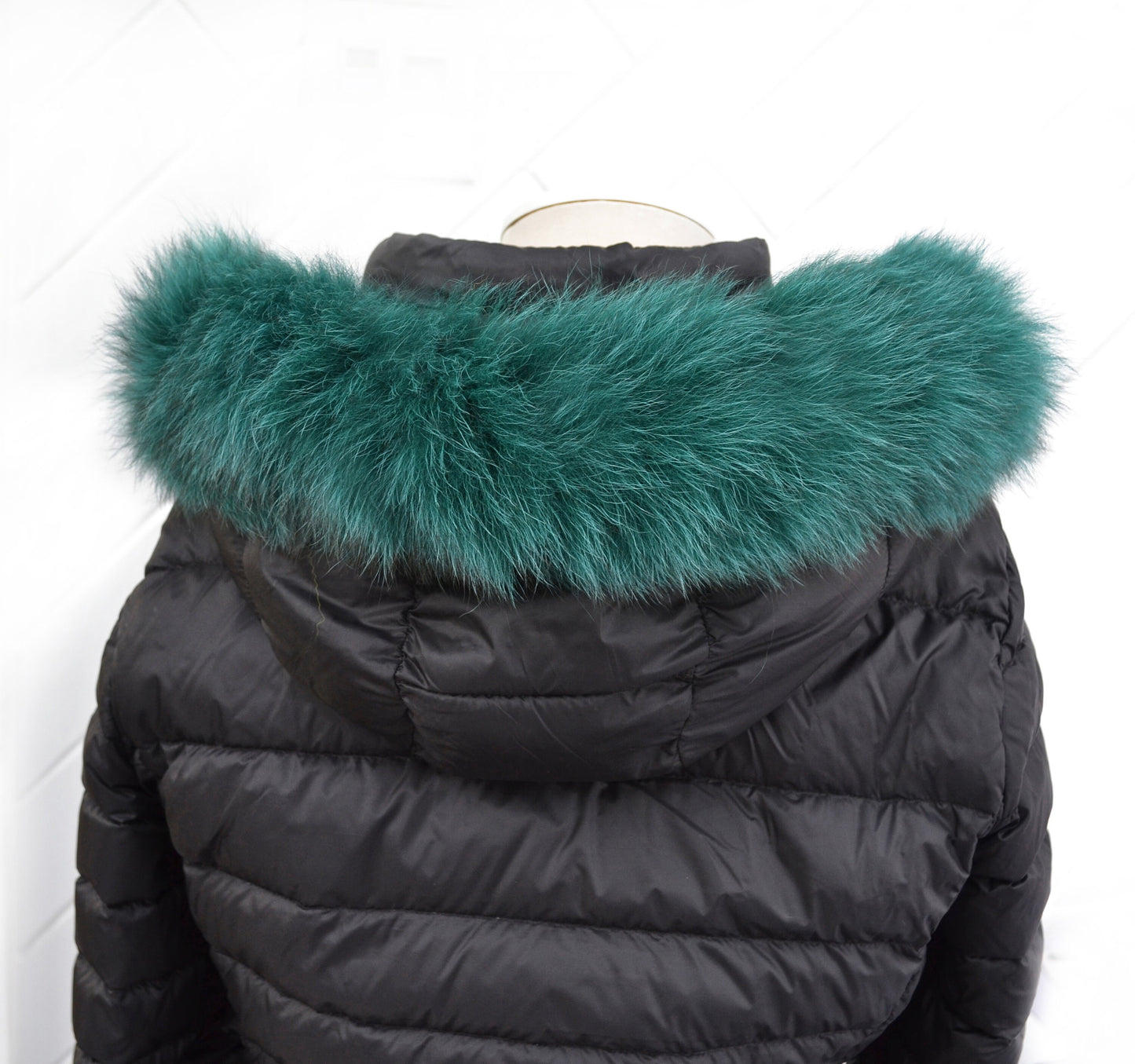 READY to SHIP, Real Fox Fur (Tail) Trim Hood, Fur collar trim, Fox Fur Collar, Fur Scarf, Fur Ruff, Fur Hood, Fur stripe, Coat Trim, Green