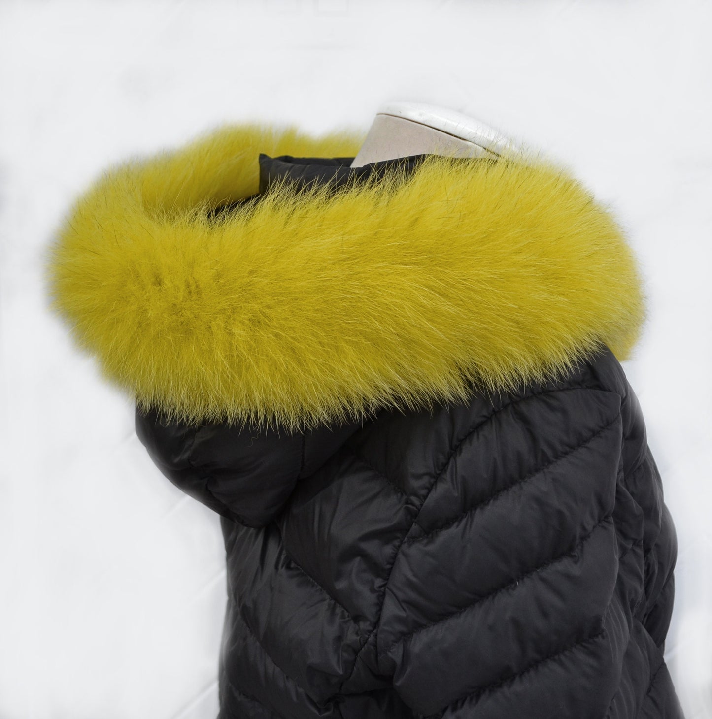 READY to SHIP, Real Fox Fur (Tail) Trim Hood, Fur collar trim, Fox Fur Collar, Fur Scarf, Fur Ruff, Fur Hood, Fur stripe, Coat Trim, Yellow