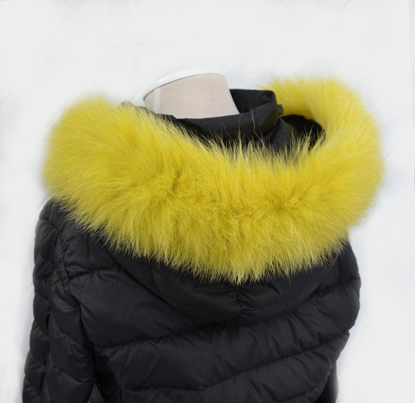 READY to SHIP, Real Fox Fur (Tail) Trim Hood, Fur collar trim, Fox Fur Collar, Fur Scarf, Fur Ruff, Fur Hood, Fur stripe, Coat Trim, Yellow