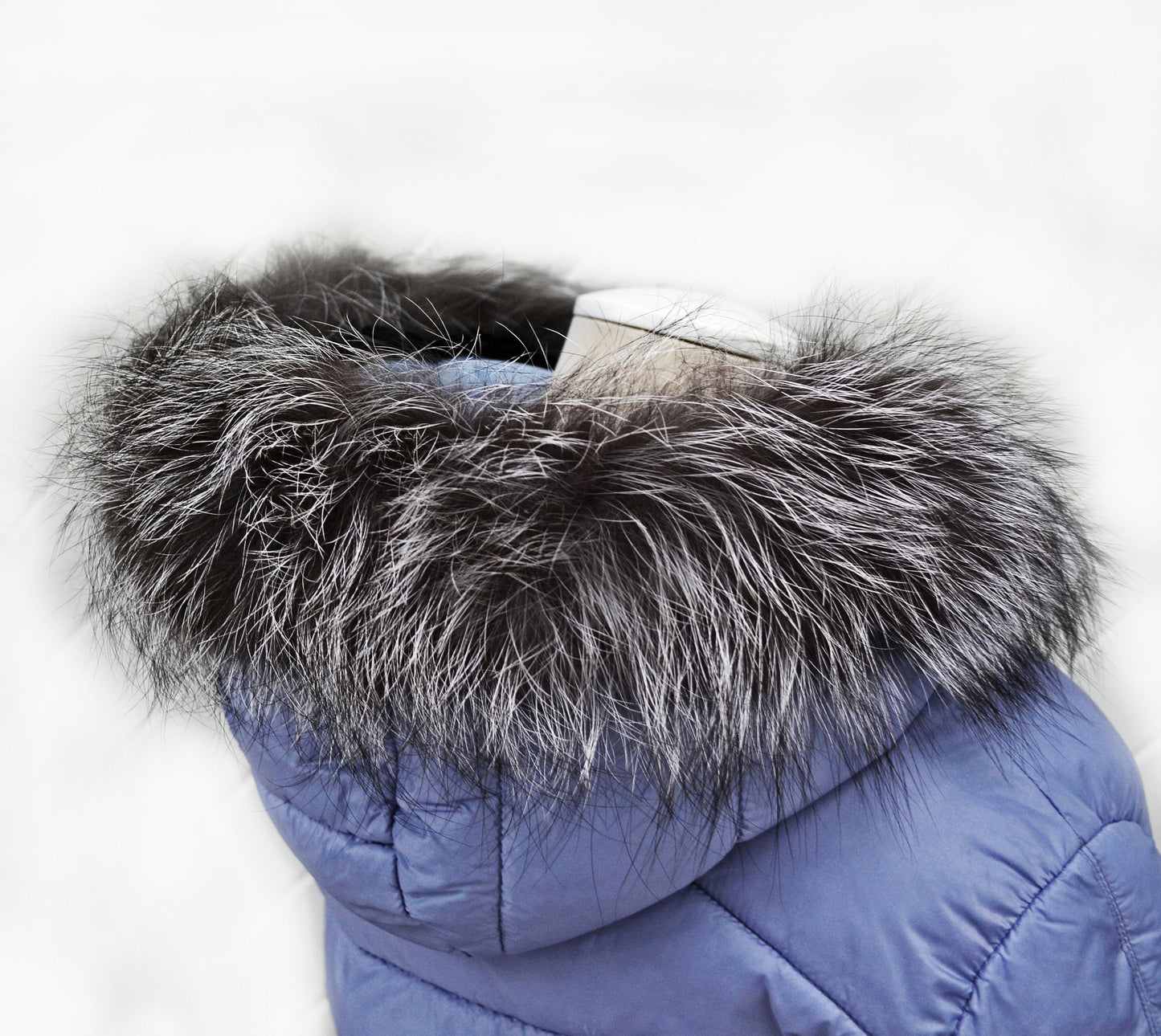 BY ORDER, Real Silver Fox Fur Trim Hood, Fur collar trim, Fox Fur Collar, Fur Scarf, Fur Ruff, Fox Fur Hood, Fox Fur stripe Coat 80x3 cm