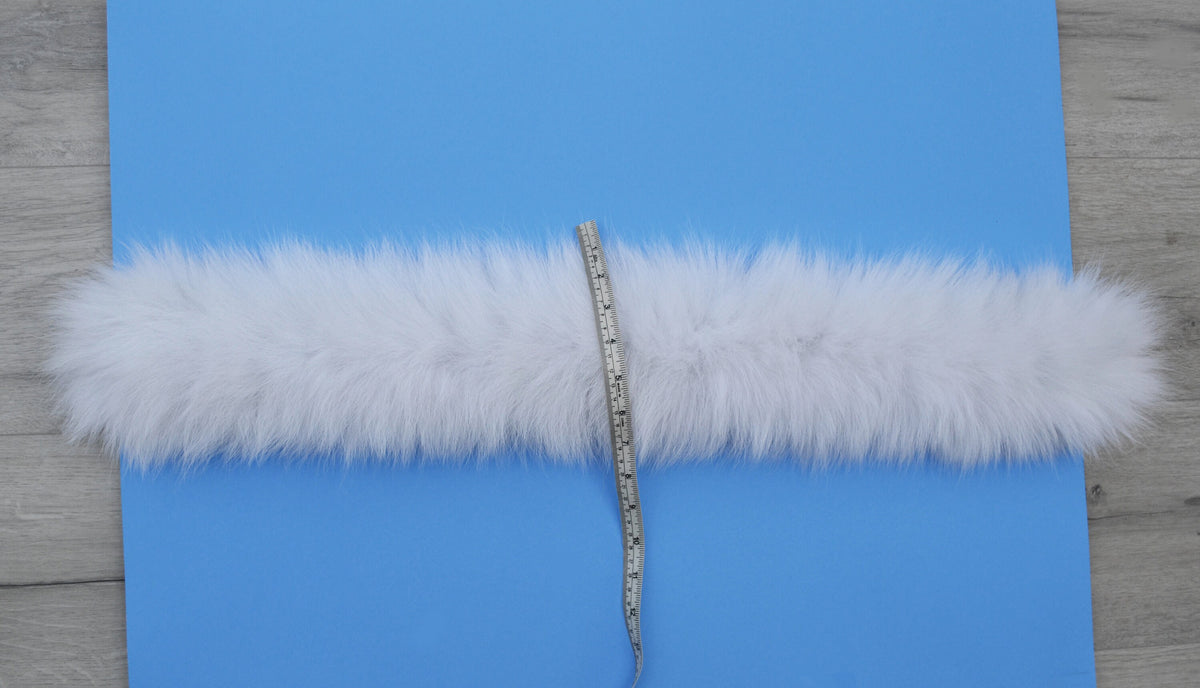 White real fox fur hood trim made from fox tail fur – Double – view 6