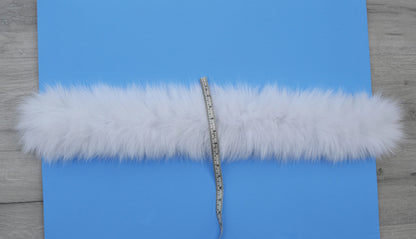 White real fox fur hood trim made from fox tail fur – Double – view 6