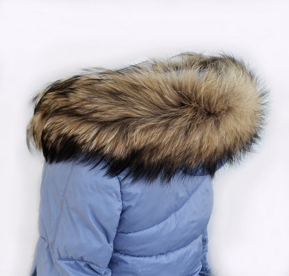 Natural Brown Finnish raccoon fur hood trim cut from genuine Finnish raccoon pelt – size XL – view 2
