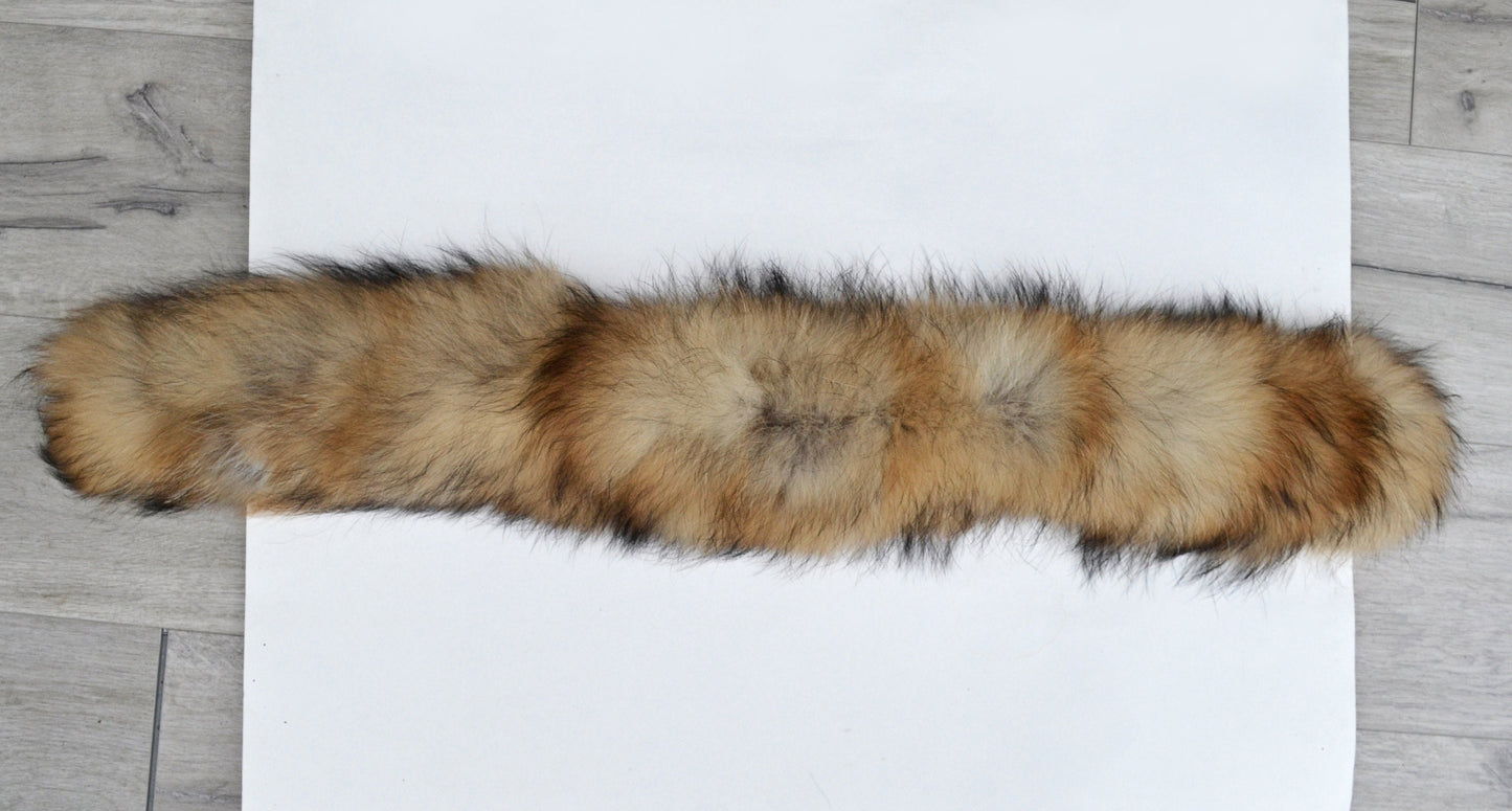 BY ORDER From Pieces! XL Large Full Finnish Real Raccoon Fur Collar, Fur Trim for Hoodie, Raccoon Fur Collar, Fur Scarf, Fur Ruff, Fur