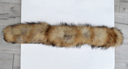 Brown Raccoon Fur Hood Trim – genuine raccoon fur pieces – image 6