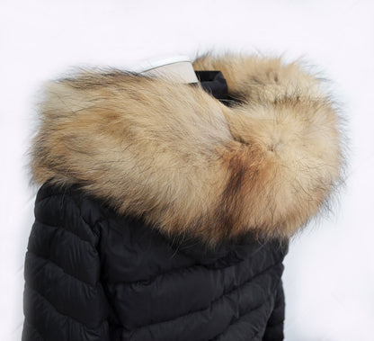 Brown Raccoon Fur Hood Trim – genuine raccoon fur pieces – image 4