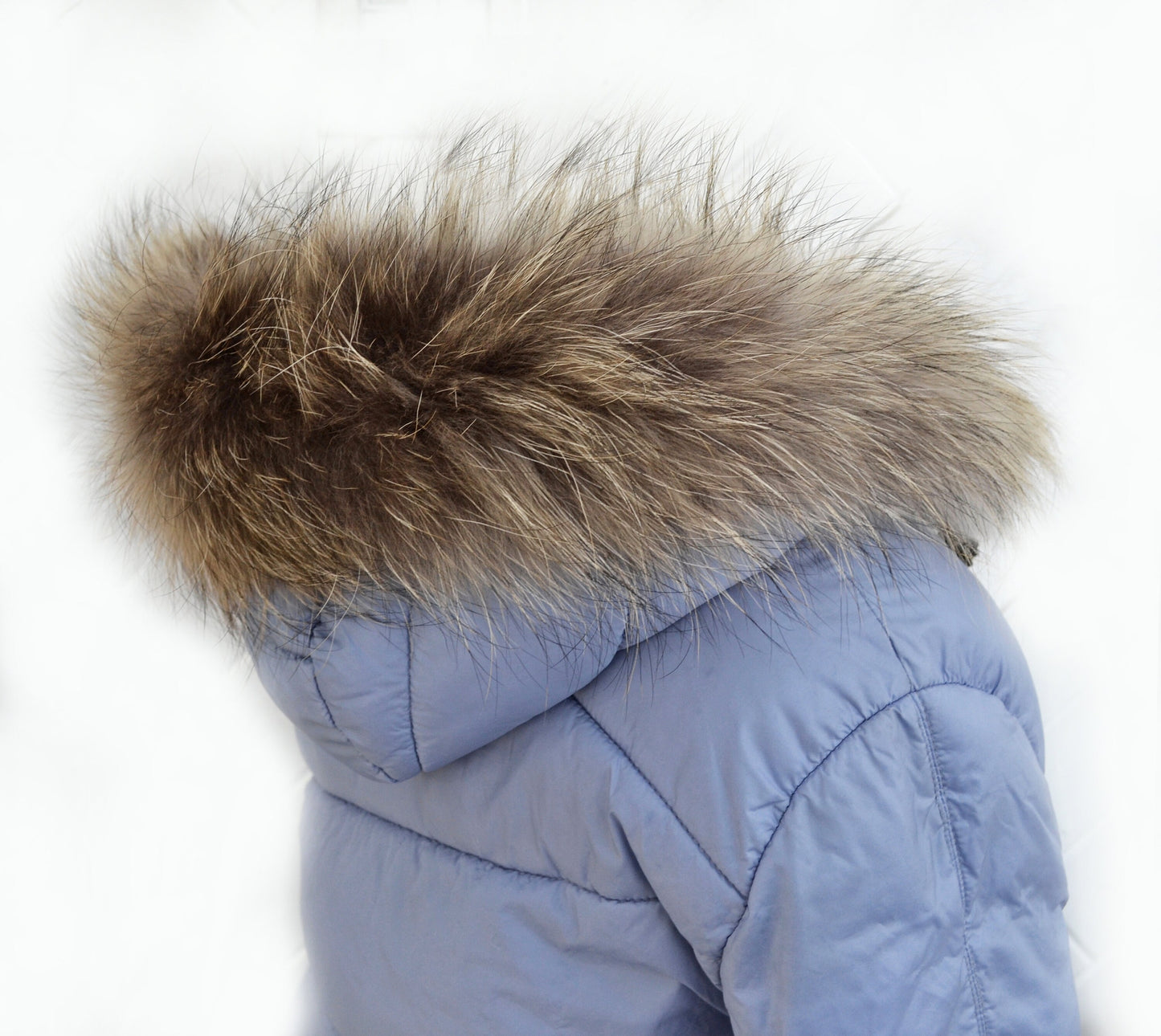 BY ORDER, 70 cm Real Finnish Raccoon Fur Collar, Fur Trim for Hoodies, Raccoon Fur Collar, Fur Scarf, Fur Ruff, Raccoon Fur Hood, Real