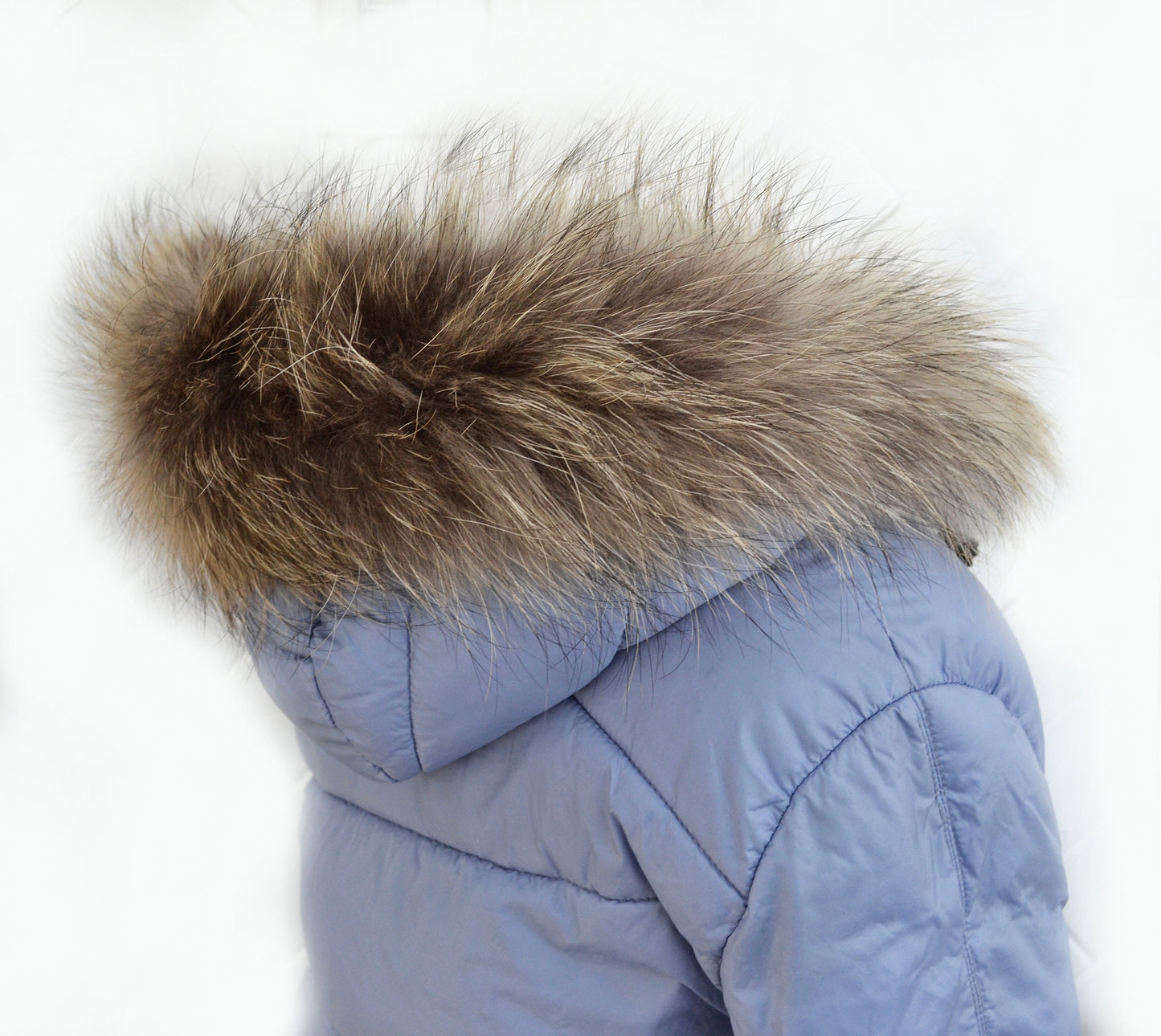 BY ORDER, 70 cm Real Finnish Raccoon Fur Collar, Fur Trim for Hoodies, Raccoon Fur Collar, Fur Scarf, Fur Ruff, Raccoon Fur Hood, Real