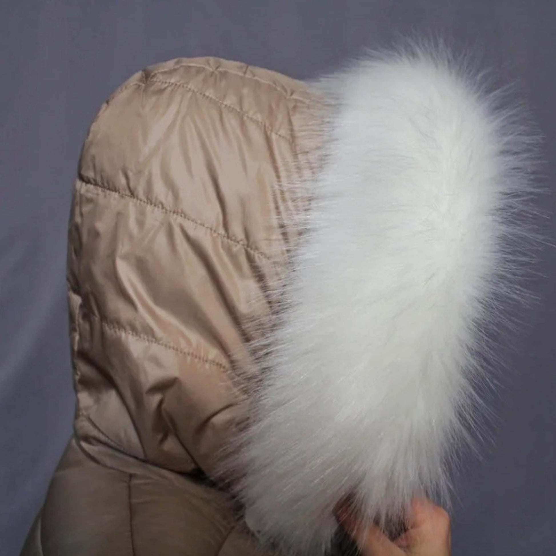 BY ORDER Faux Fur Vegan Trim Hood 70 cm, Faux Fur Collar Trim, Fake Fur, Fur Fabric, Fur Ruff, Faux Fur Hood, Hood Fur Jacket, White