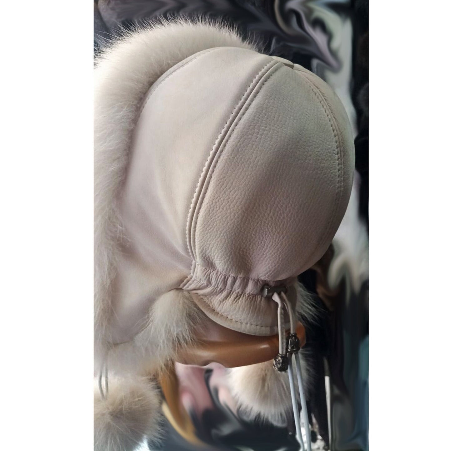 BY ORDER Women Fur Hat, Real Leather Fox Fur Hat, Aviator Hat, Ushanka, Russian Hat, Ski Hat, Leather Hat Ear Flaps, Girl Trapper Hat white