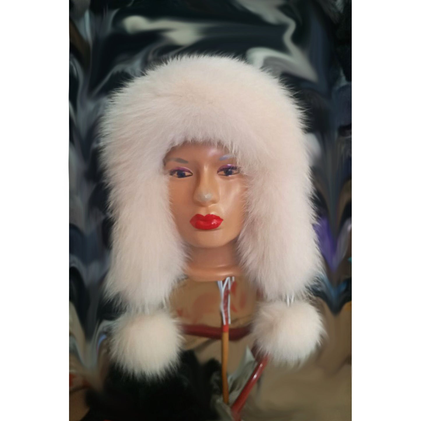 BY ORDER Women Fur Hat, Real Leather Fox Fur Hat, Aviator Hat, Ushanka, Russian Hat, Ski Hat, Leather Hat Ear Flaps, Girl Trapper Hat white