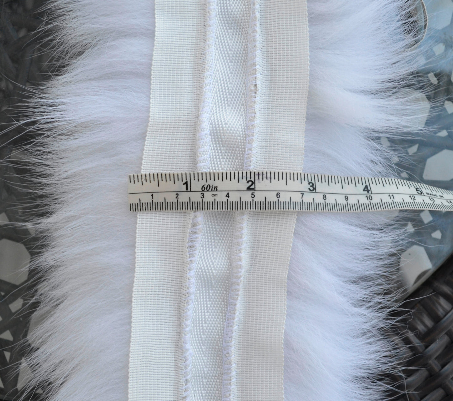 White real fox fur hood trim made from fox tail fur – Double – view 7