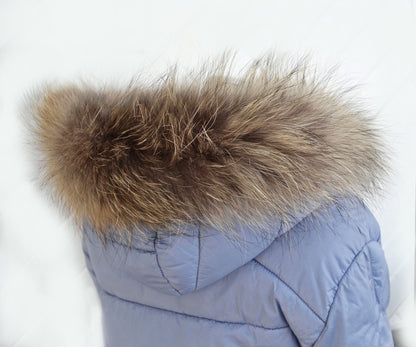 Natural Brown Raccoon Fur for Hood – genuine Finnish raccoon pelt – image 4