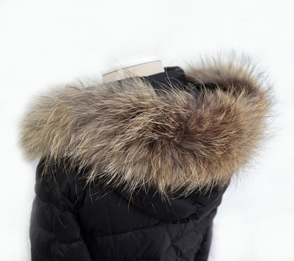 Natural Brown Raccoon Fur for Hood – genuine Finnish raccoon pelt – image 2