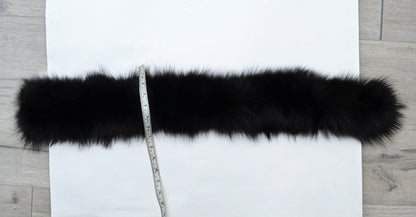 Black Fox Fur Trim – genuine Arctic fox fur pieces – image 5