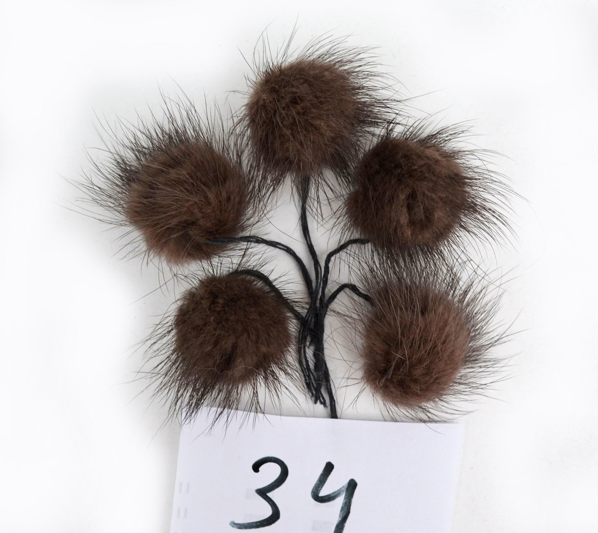 BY ORDER 5pc - 2,5" (60mm) Mink Fur Pom Poms Genuine Fur Ball Charm Pendant for Keychain Necklace Earring Pompom Pom Ring Brown Mink Pompom