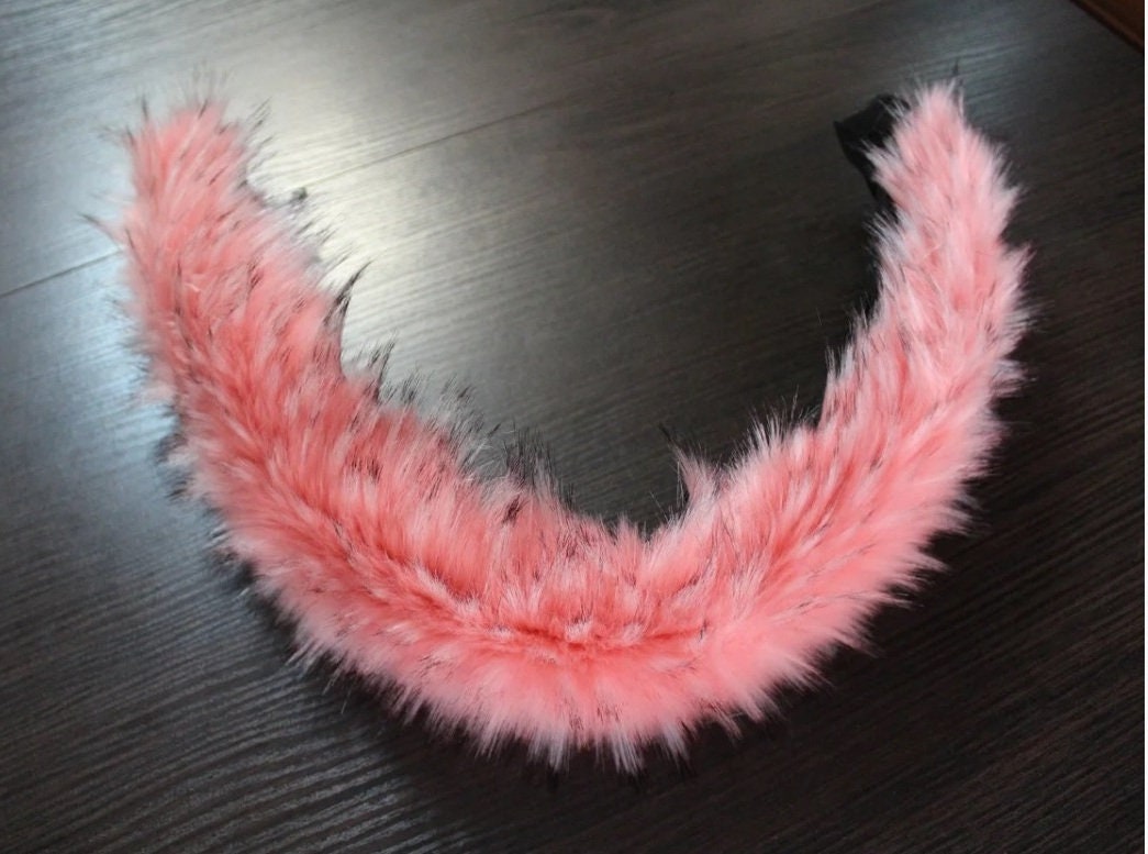 BY ORDER Faux Fur Collar Trim 70 cm, Faux Fur Vegan Trim Hood , Fake Fur, Fur Fabric, Fur Ruff, Faux Fur Hood, Hood Fur Jacket, Pink Fur