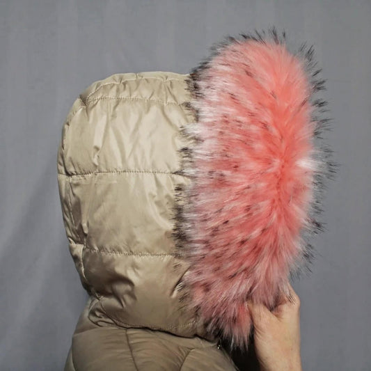 BY ORDER Faux Fur Collar Trim 70 cm, Faux Fur Vegan Trim Hood , Fake Fur, Fur Fabric, Fur Ruff, Faux Fur Hood, Hood Fur Jacket, Pink Fur