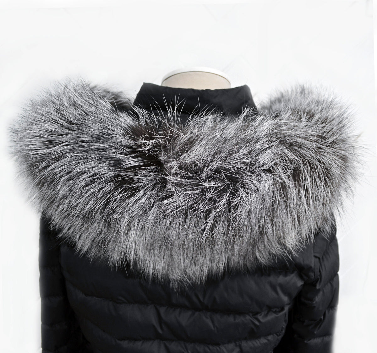 Extra Long Length 41 inch XL Large Full Finnish Silver Fox Fur Collar, Fur Trim for Hoodie, Fox Fur Collar, Scarf, READY to SHIP From Pieces