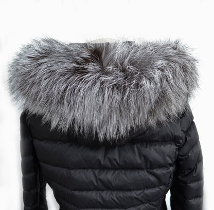Extra Long Length 41 inch XL Large Full Finnish Silver Fox Fur Collar, Fur Trim for Hoodie, Fox Fur Collar, Scarf, READY to SHIP From Pieces