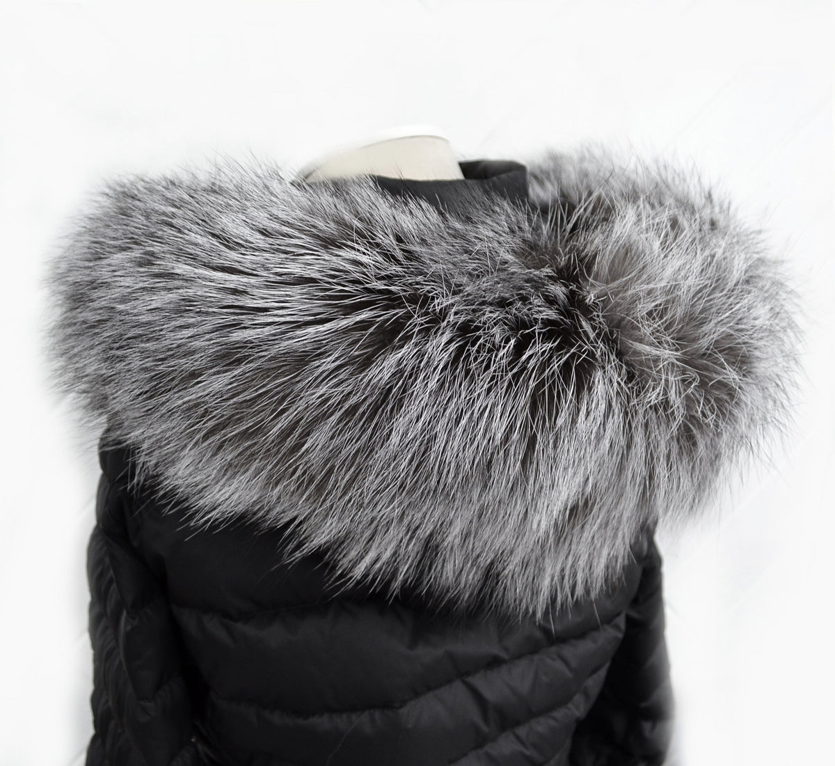 Extra Long Length 41 inch XL Large Full Finnish Silver Fox Fur Collar, Fur Trim for Hoodie, Fox Fur Collar, Scarf, READY to SHIP From Pieces