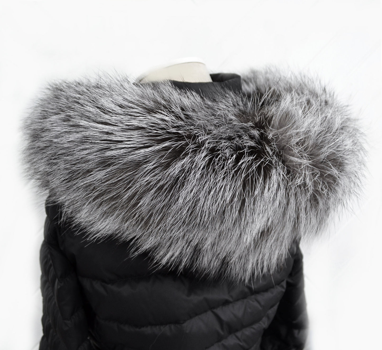 BY ORDER From Pieces! XL Large Full Finnish Silver Fox Fur Collar, Fur Trim for Hoodie, Fox Fur Collar, Fur Scarf, Fur Ruff, Gray Fur