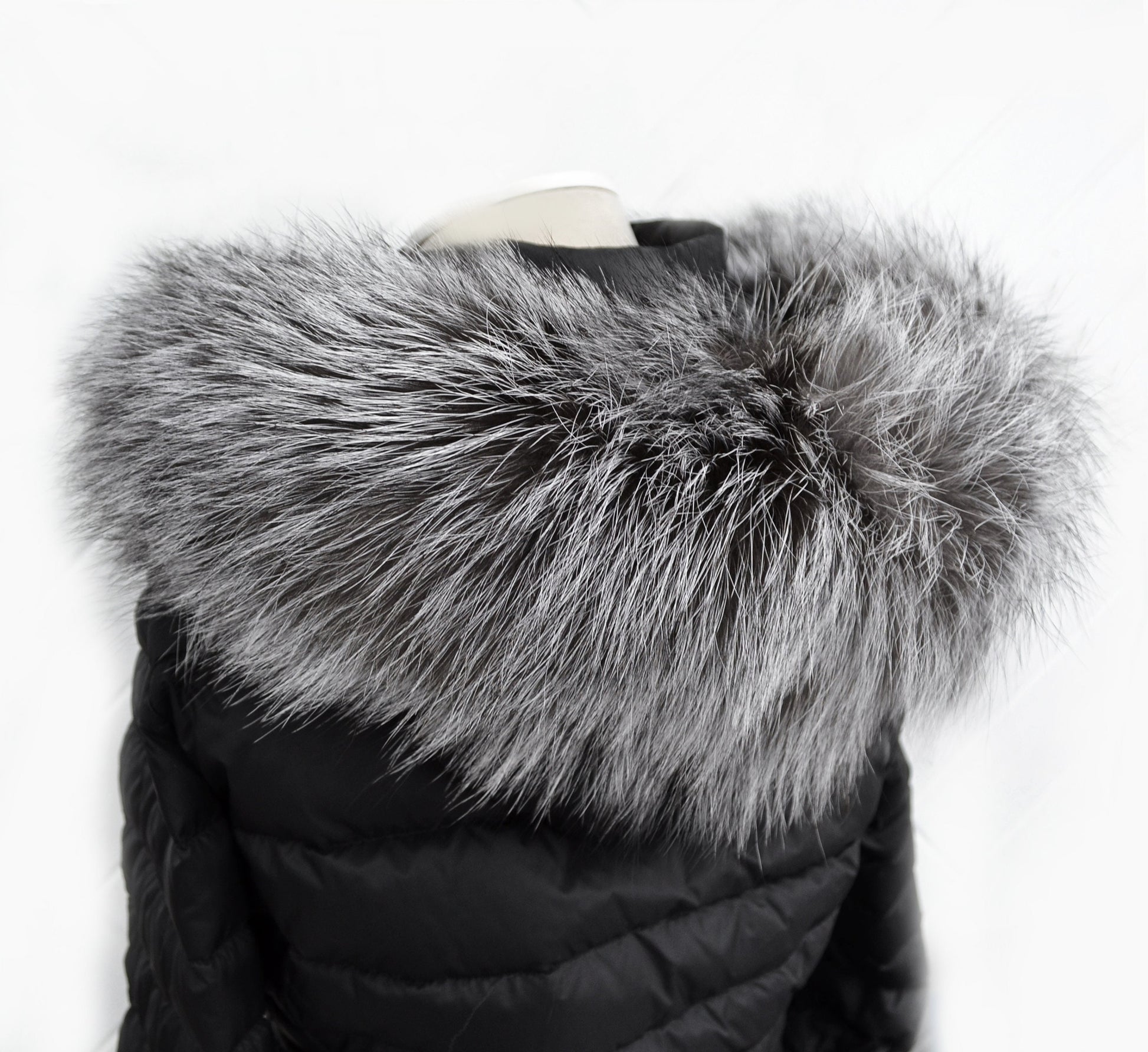 BY ORDER From Pieces! XL Large Full Finnish Silver Fox Fur Collar, Fur Trim for Hoodie, Fox Fur Collar, Fur Scarf, Fur Ruff, Gray Fur