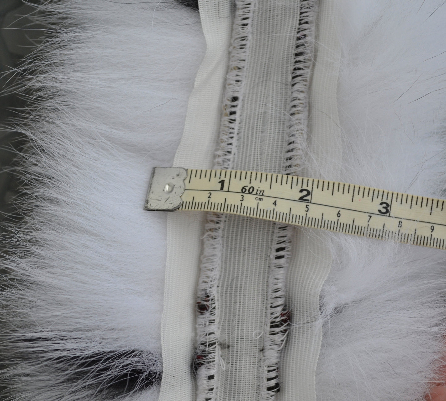 BY ORDER XL Double Real Fox Fur (Tail) Trim Hood, White and Black Fox Fur Collar, Fur Scarf, Fur Ruff, Fox Fur Hood, Hood Fur, Fur Trim