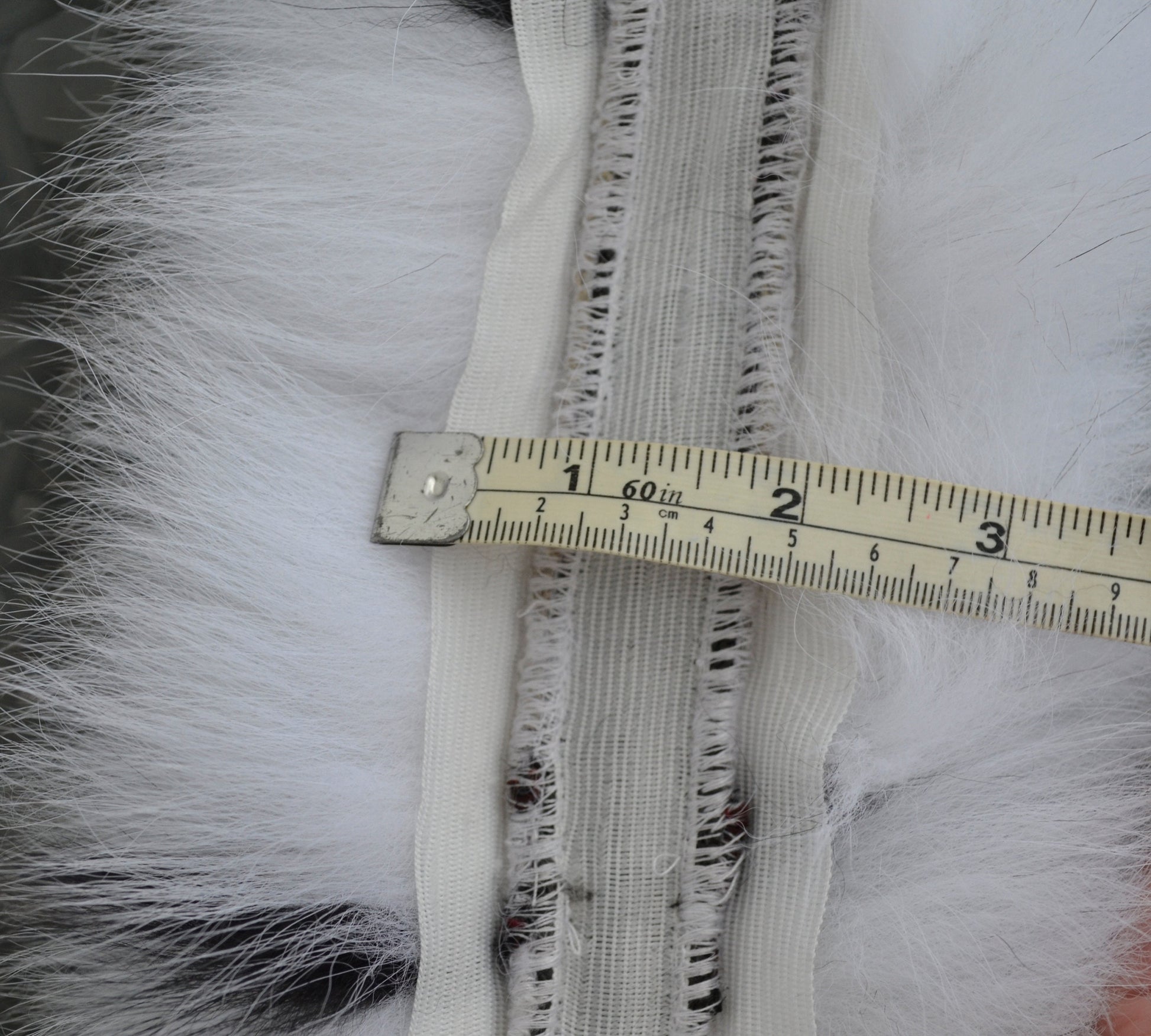 BY ORDER XL Double Real Fox Fur (Tail) Trim Hood, White and Black Fox Fur Collar, Fur Scarf, Fur Ruff, Fox Fur Hood, Hood Fur, Fur Trim