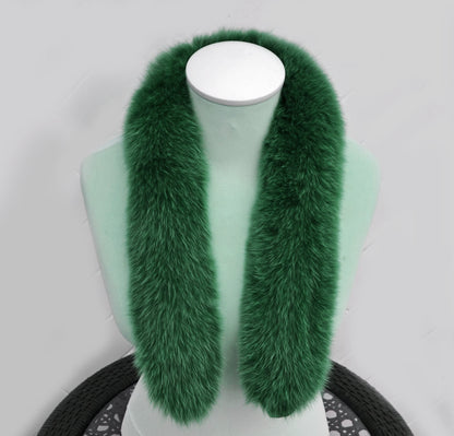 Green Real Fur Hood Trim – genuine Arctic fox pelt – image 5