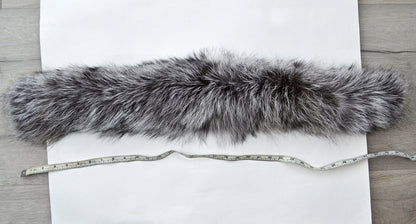 Gray Fox Fur Hood – genuine silver fox fur pieces – image 8