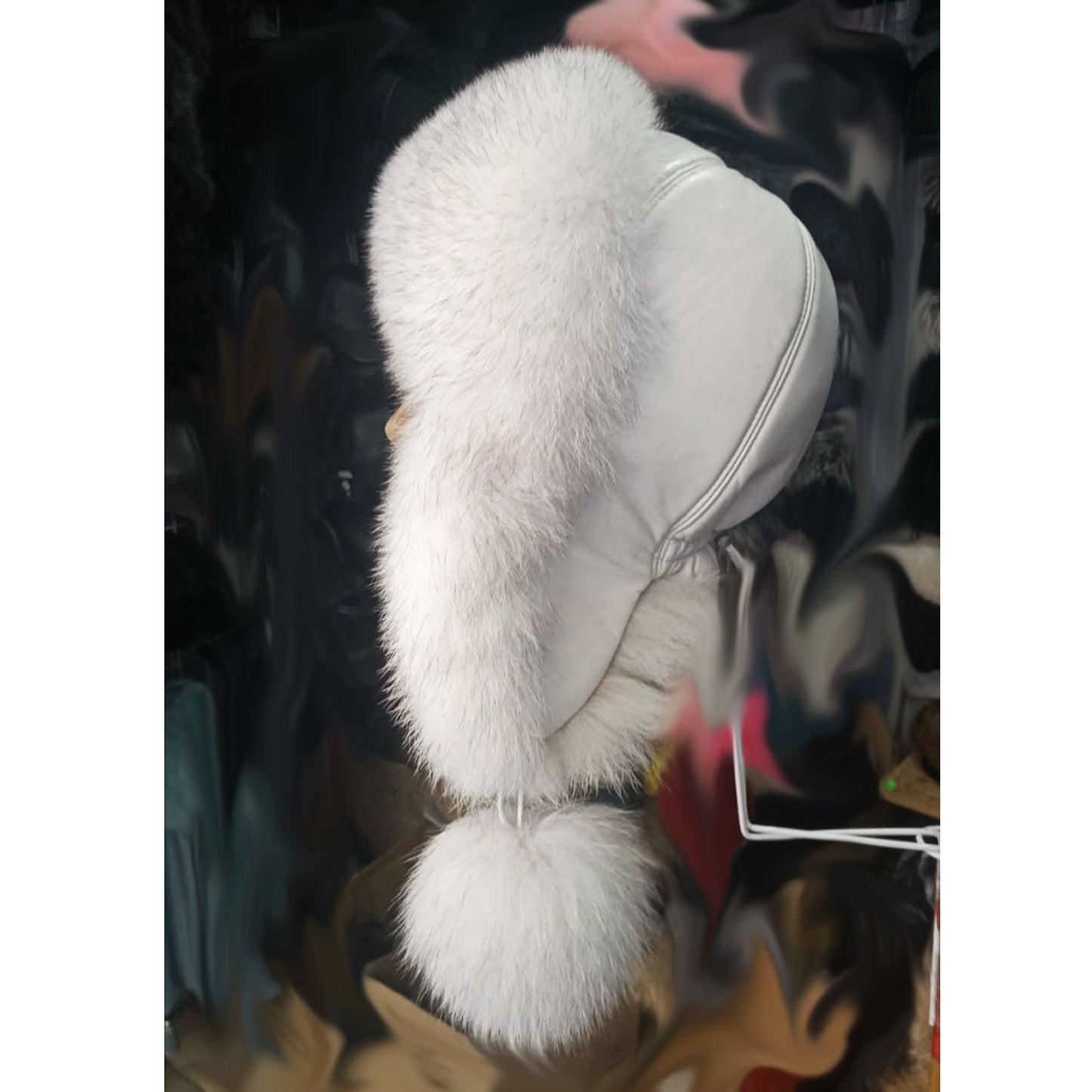 BY ORDER Women Fur Hat, Real Leather Fox Fur Hat, Aviator Hat, Ushanka, Russian Hat, Ski Hat, Leather Hat Ear Flaps, Girl Trapper Hat white