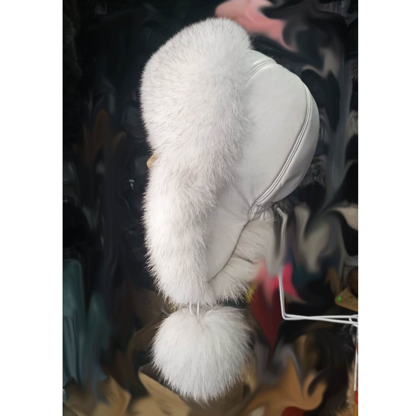 BY ORDER Women Fur Hat, Real Leather Fox Fur Hat, Aviator Hat, Ushanka, Russian Hat, Ski Hat, Leather Hat Ear Flaps, Girl Trapper Hat white