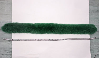 Green Real Fur Hood Trim – genuine Arctic fox pelt – image 7