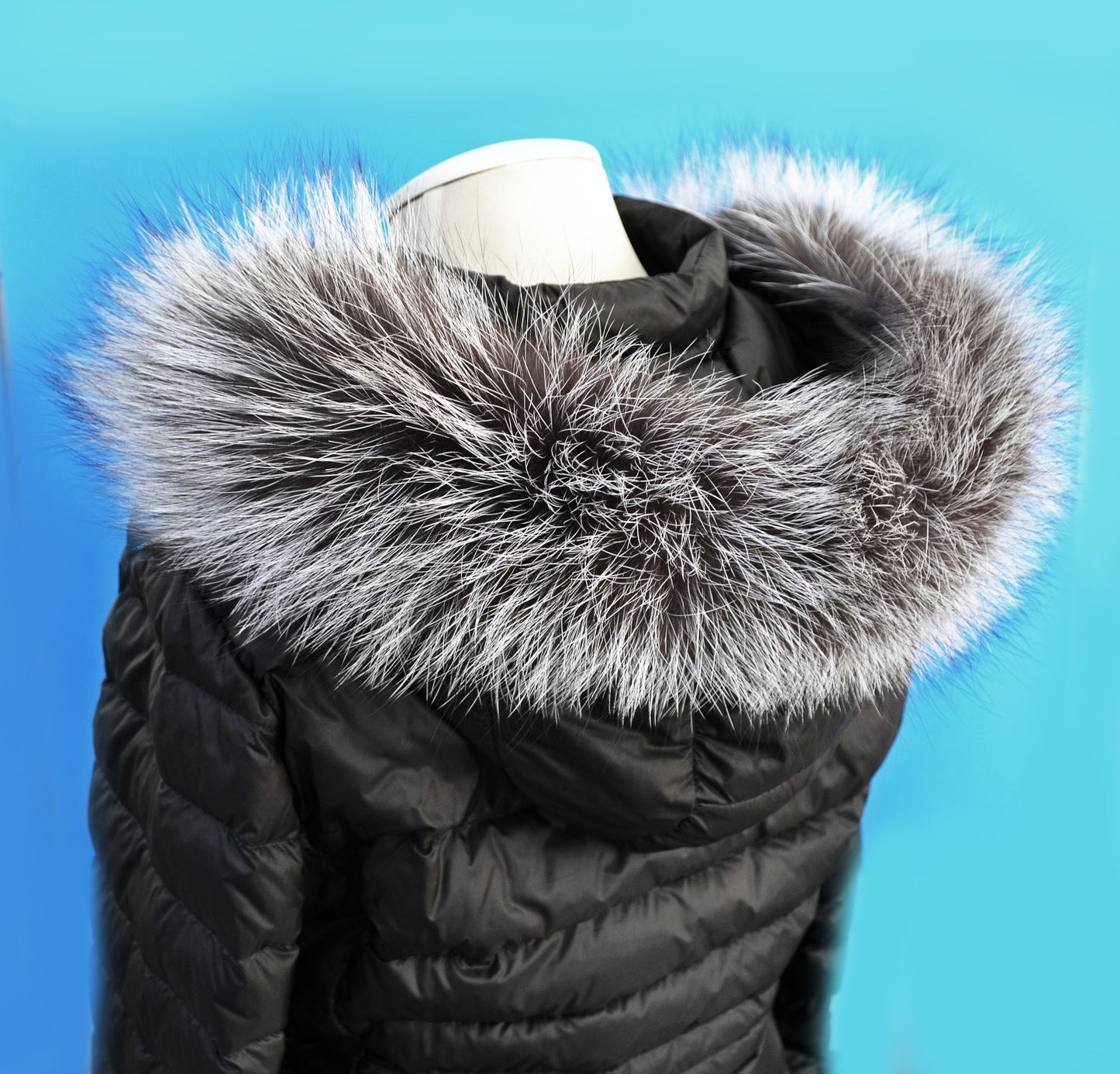 BY ORDER Real Silver Fox Fur Trim Hood, Large Fur collar trim, Fox Fur Collar, Fur Scarf, Fur Ruff, Fox Fur Hood, Fox Fur, Stripes