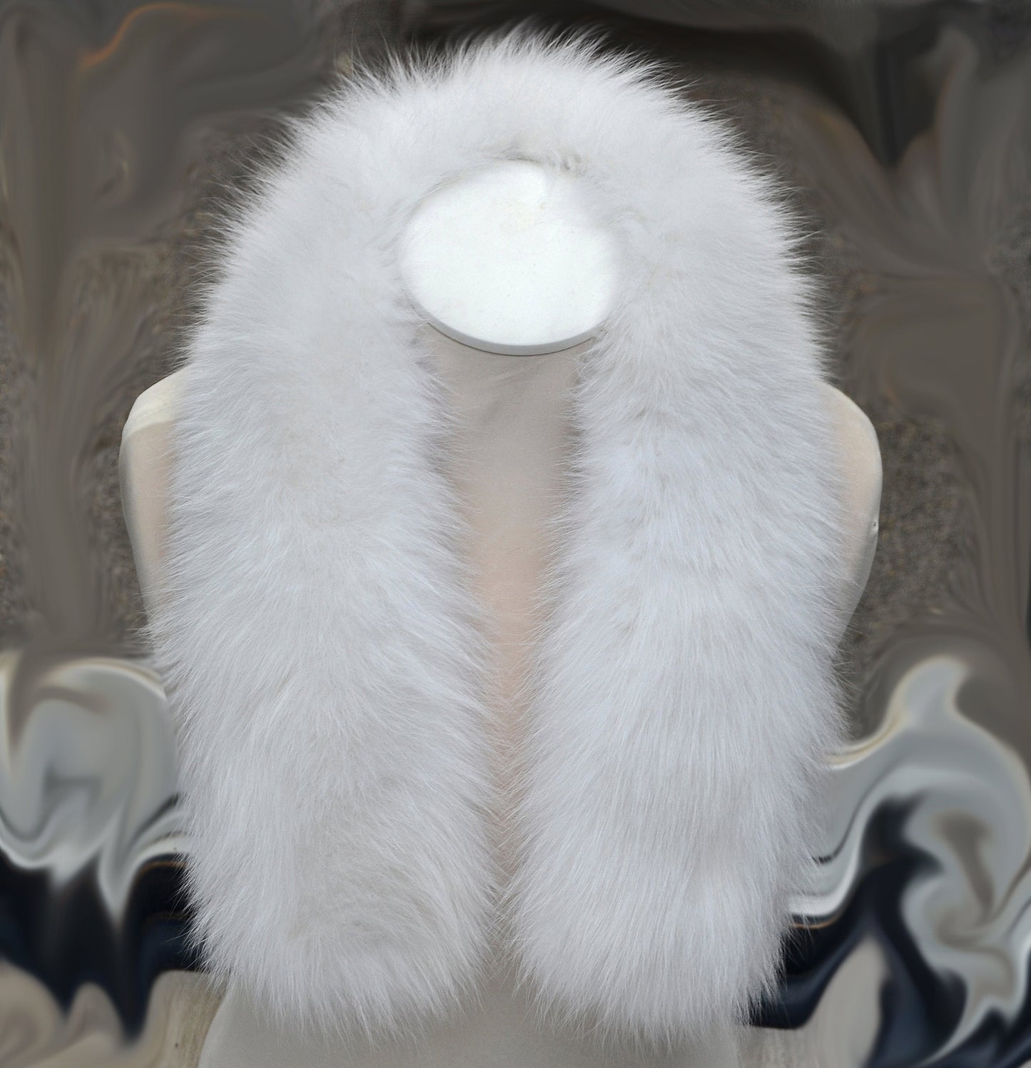 BY ORDER XL Real Fox Fur Trim Hood, Large Fur collar trim, White Fox Fur Collar, Fur Scarf, Fur Ruff, Fox Fur Hood, Genuine Fox Fur