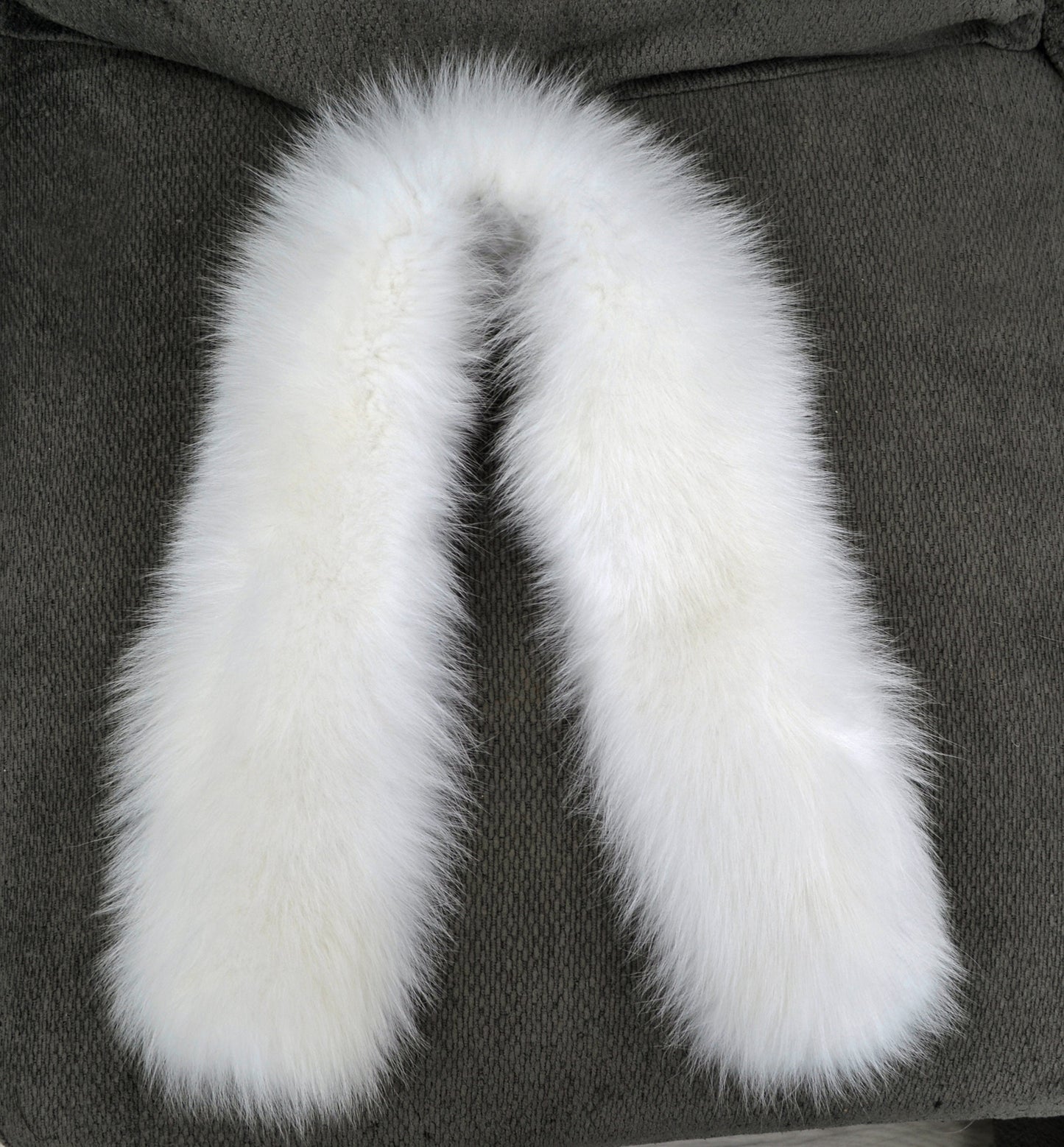 BY ORDER  XL Real Fox Fur Trim Hood, Large Fur collar trim, White Fox Fur Collar, Fur Scarf, Fur Ruff, Fox Fur Hood, Genuine Fox Fur
