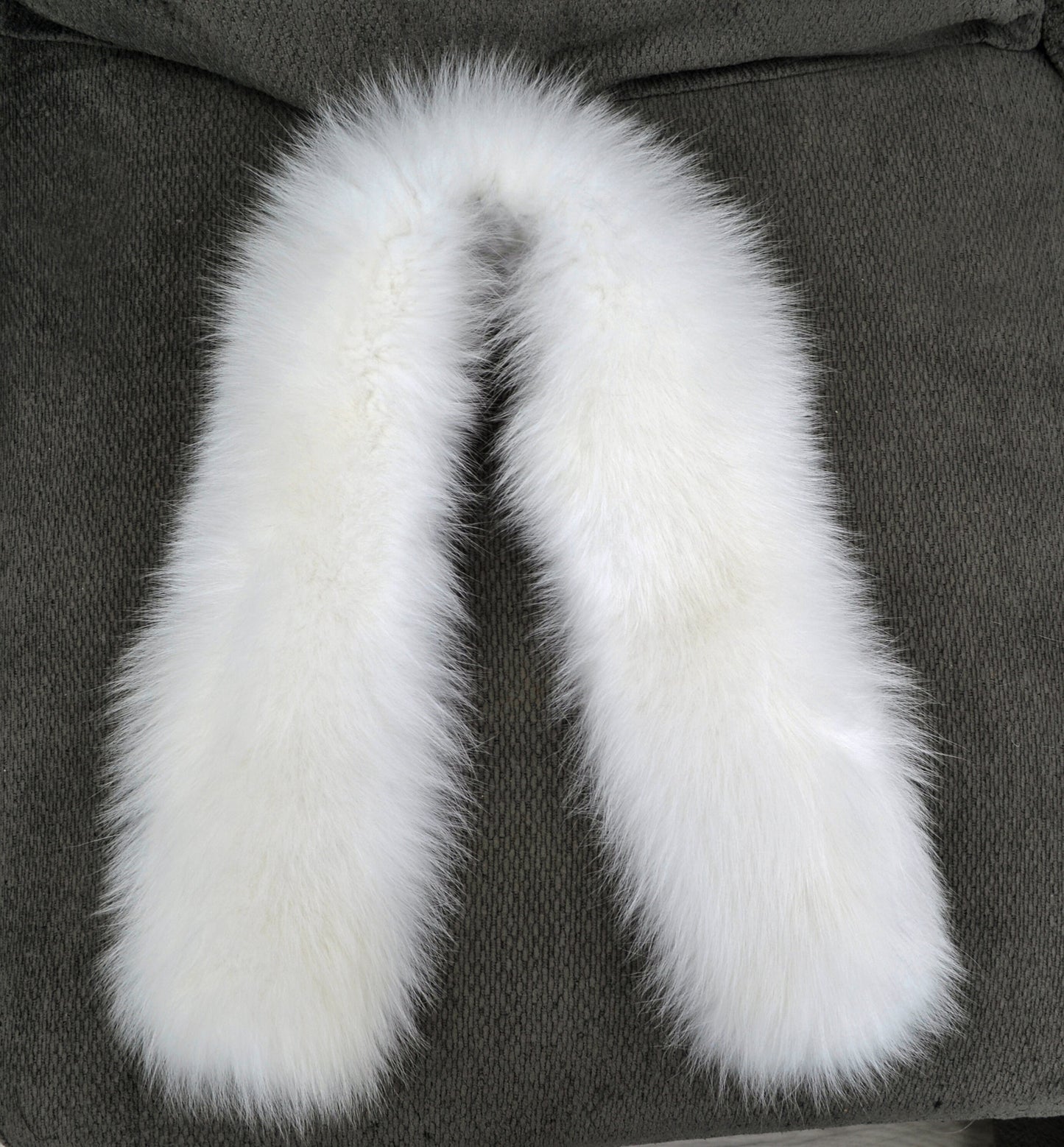 BY ORDER XL Real Fox Fur Trim Hood, Large Fur collar trim, White Fox Fur Collar, Fur Scarf, Fur Ruff, Fox Fur Hood, Genuine Fox Fur