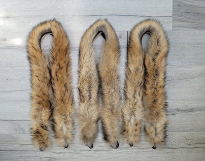 Natural Brown Parka Fur Trim – genuine Finnish raccoon pelt – image 3
